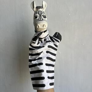 Vintage Alakazou Passe-Partout Zebra Hand Puppet Novelty Quebec Gift